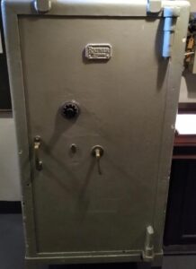 Chubb safe with manofoil lock locked shut on the HMS Bristol